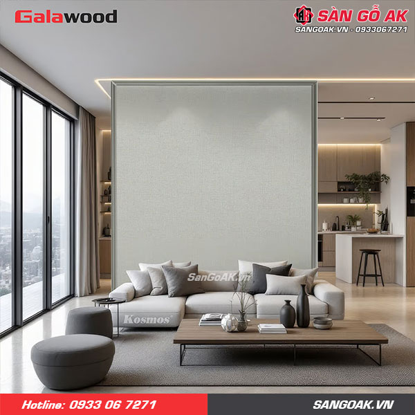 Tấm vách ngăn nhựa vân vải xám ghi Galawood VN-922